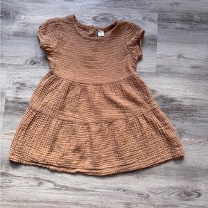 Adorable Tan Kids Casual Dress